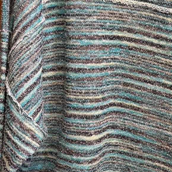 One World women’s size XL green stripe terry brad embellished long sleeve top - Picture 4 of 10